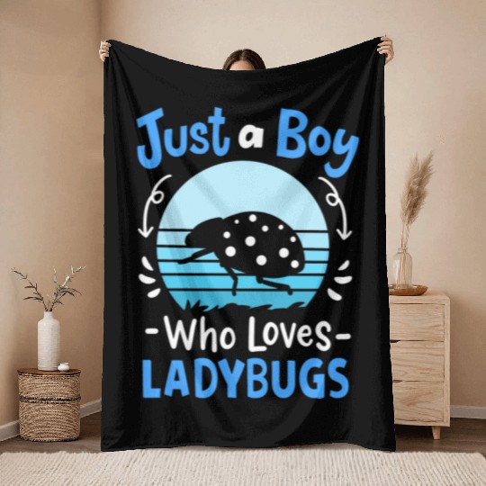 Ladybug Insect Ladybug Lover Retro Throw Blankets
