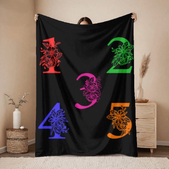 Fun Numbers, Numbers Throw Blankets for kids and adults