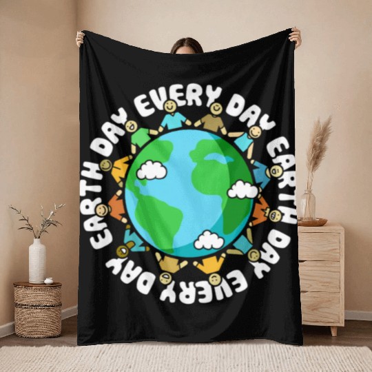 Earth Day Every Day Earth Day Throw Blankets