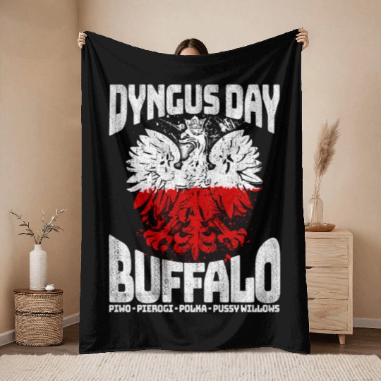 Dyngus Day Buffalo Piwo Pierogi Polka Throw Blankets