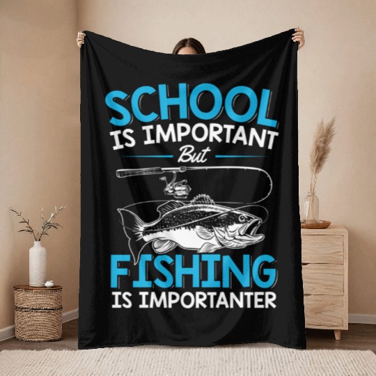 Fishing Youth Fishn Fishing Throw Blankets
