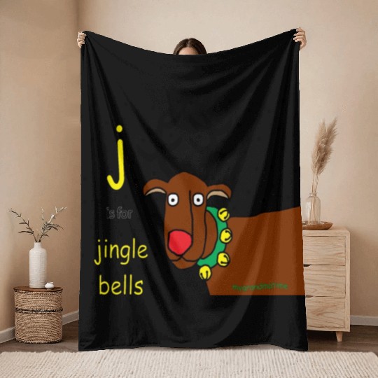 j is for jingle bells Throw Blankets