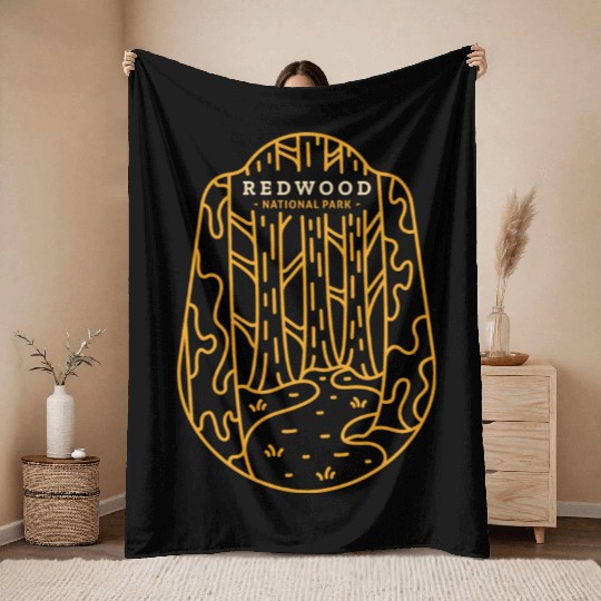 Redwood National Park Throw Blankets