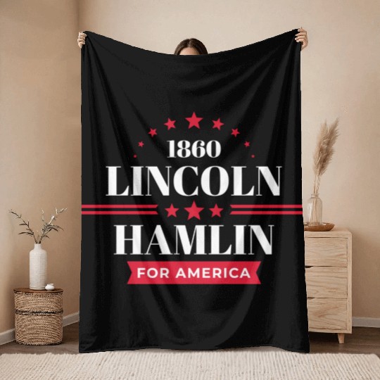 Abe Lincoln 1860 Republican Campaign Throw Blankets