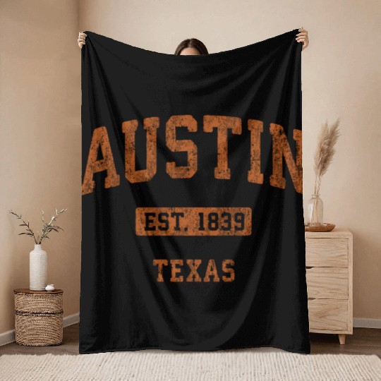 Austin Texas Tx Athletic Sports Throw Blankets