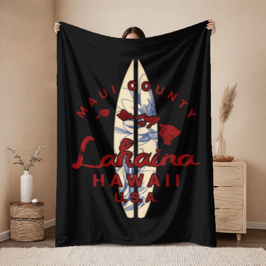 Maui Lahaina Hawaiian Islands Hawaii Throw Blankets