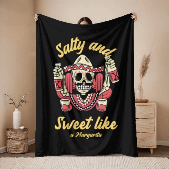 Salty And Sweet Margarita In Mexican Style Throw Blankets