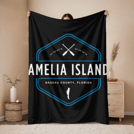 Amelia Island Florida Beach Throw Blankets