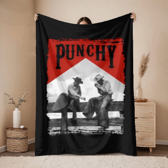 Western Texas Cowgirl Horse Rodeo Punnchy Cowboy Throw Blankets