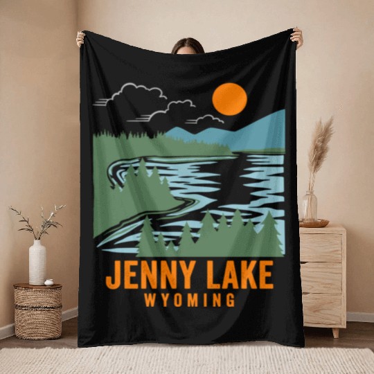 Jenny Lake Wyoming Throw Blankets