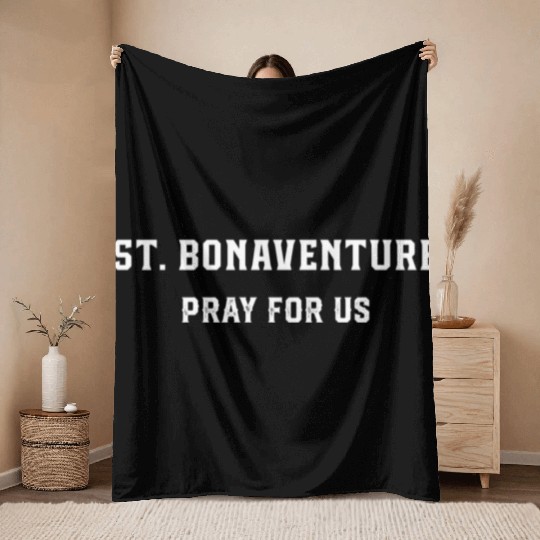 St Bonaventure Religious Catholic Saint Throw Blankets