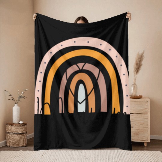 Mommom Rainbow Heart Grandma Mother'S Day Throw Blankets