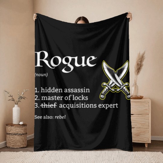 Rogue Class Definition Dungeons And Rpg Dragons Throw Blankets