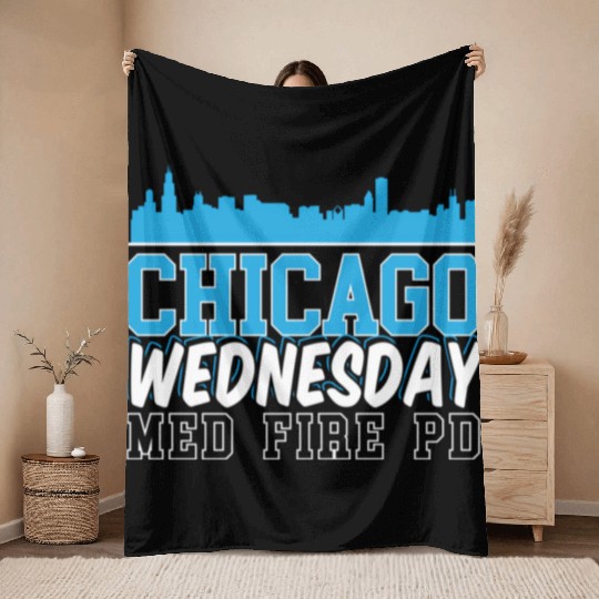 Chicago Wednesday Med Fire Pd Chicago yline Throw Blankets