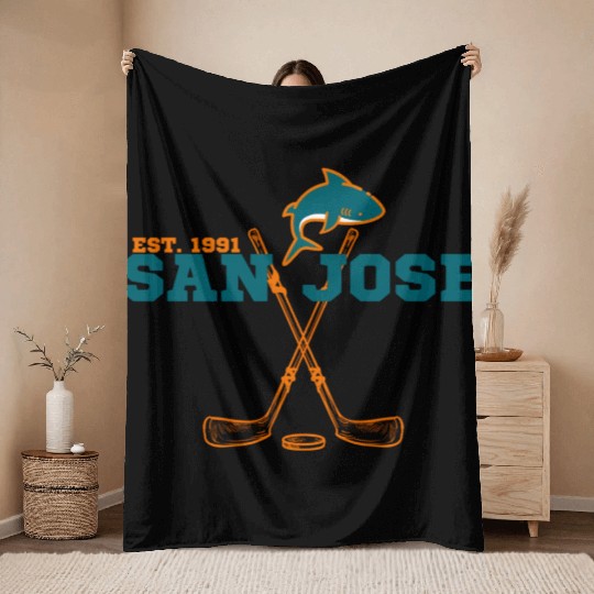San Jose Est 1991 Sports Team Novelty Athletic Throw Blankets