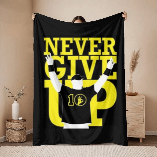 Never Give Up Throw Blankets
