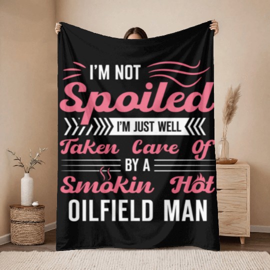 Oilfield Oil Rig Worker Throw Blankets