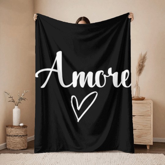 Amore Italian Love Valentine'S Day Throw Blankets