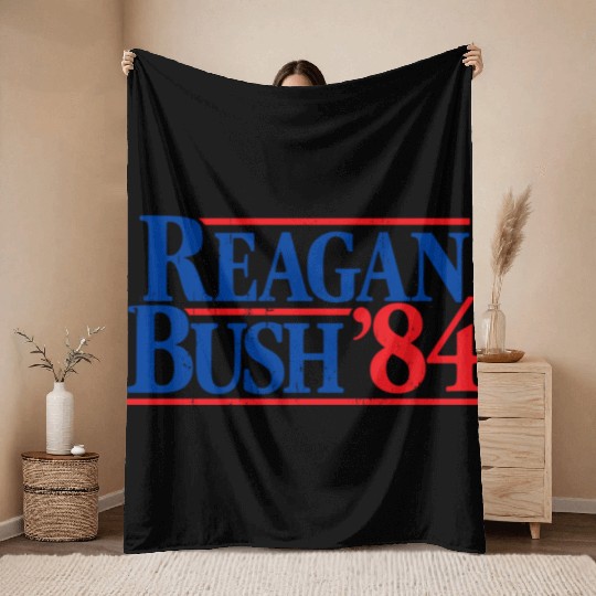 Reagan Bush '84 Republican Throw Blankets