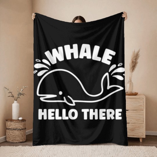 Whale Hello There Throw Blankets