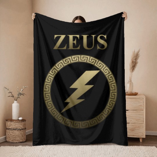 Zeus Ancient Greek God Thunderbolt Throw Blankets