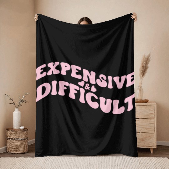 Expensive And Difficult Bougie Bougee Preppy Throw Blankets