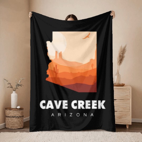Caving Cave Creek Arizonna For Caveman Hiker Throw Blankets