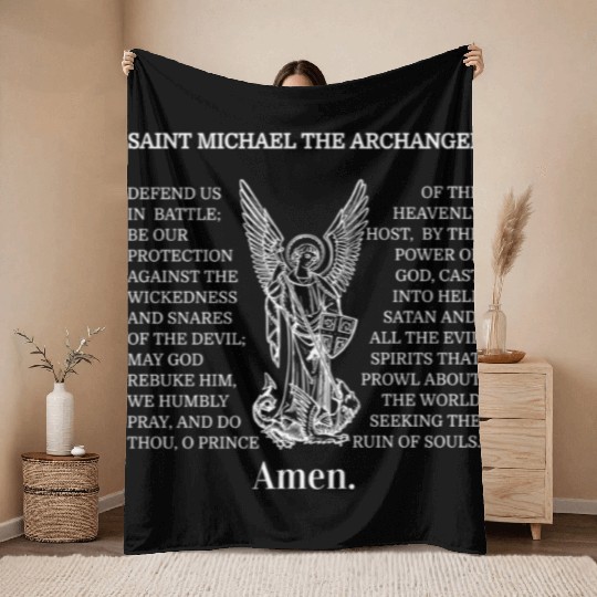 St Michael Catholic Archangel Christian Throw Blankets