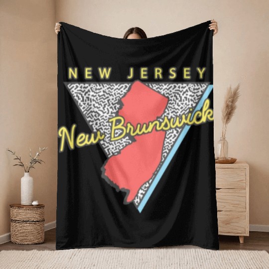 New Brunswick New Jersey Triangle Nj City Throw Blankets