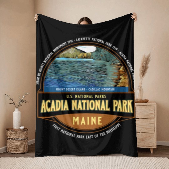 Acadia National Park Maine Vacation Throw Blankets