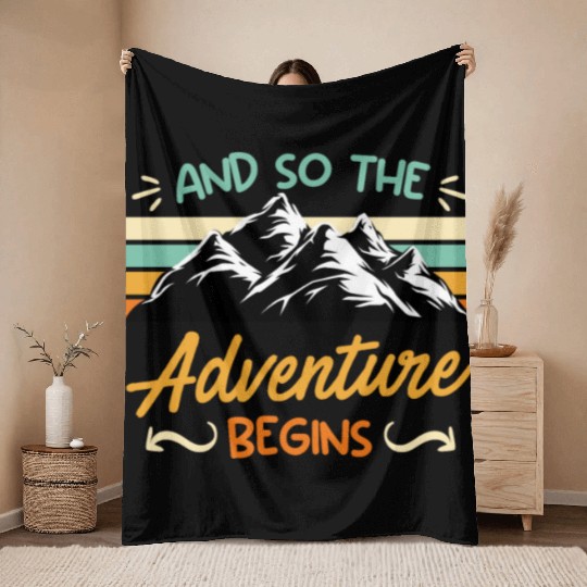 And so the Adventure begins Wanderlust Wanderer Throw Blankets