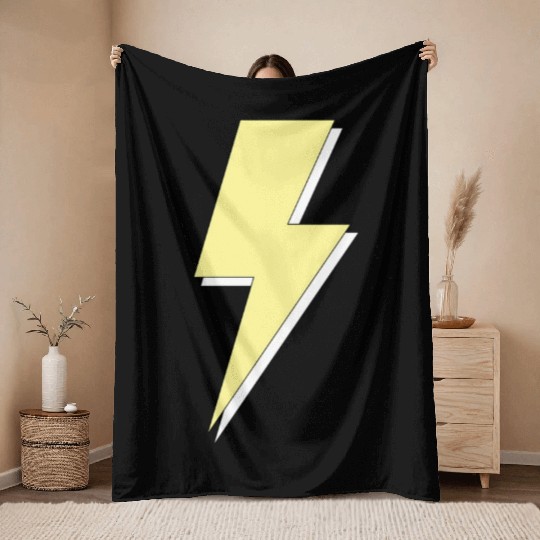 Aesthetic Pastel Yellow Lightning Bolt Throw Blankets