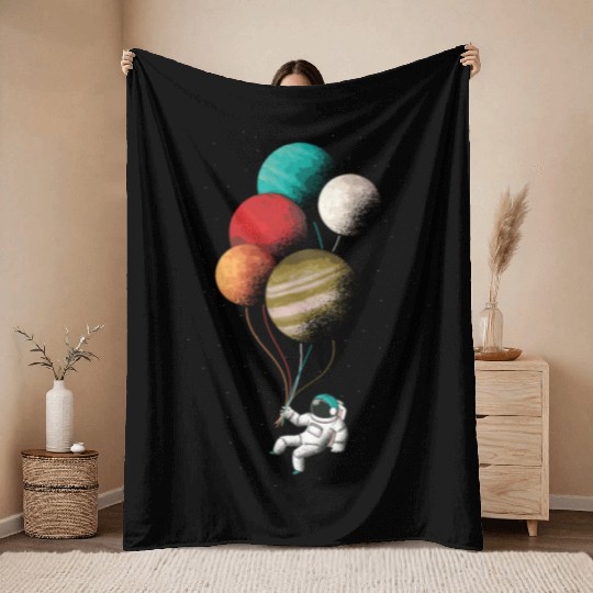 Astronaut Balloons Throw Blankets
