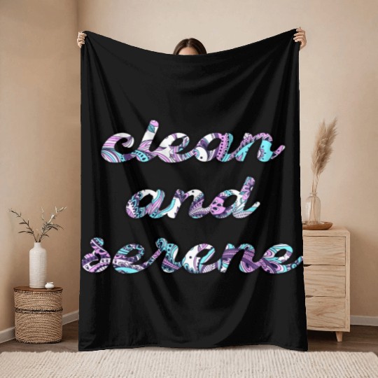 Clean and Serene paisley Throw Blankets