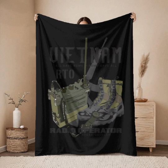 Vietnam Veteran Radio Operator Throw Blankets