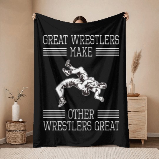 Great Wrestlers Martial Art Wrestling Training Throw Blankets