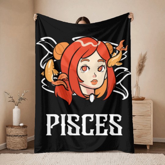 Pisces Horoscope Astrology Tarot Card Star Sign Throw Blankets
