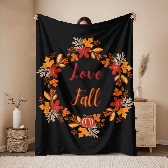 Hello Fall Sweet Autumn Throw Blankets