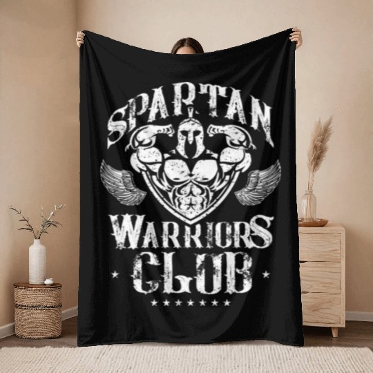 Spartan Warrior T ShirtSpartan Warriors Club Gym W Throw Blankets