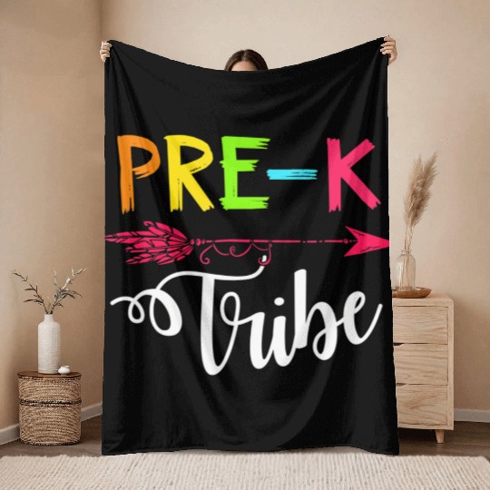 Team Pre K Teacher Tribe Back To School Throw Blankets
