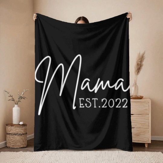 Mama Est 2022 Pocket Promoted To Mama Pregnancy Throw Blankets