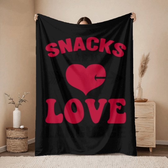 Snacks are my Love Language Funny Snack Lovers Throw Blankets