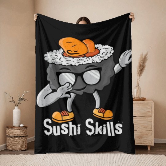 Sushi Lover Gift Men Japanese Cooking Food Sushi Throw Blankets