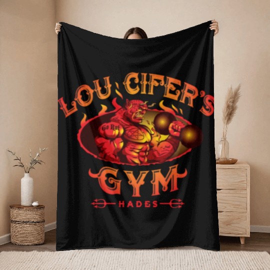 Lou Cifer s Gym Throw Blankets