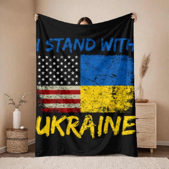 Ukraine Flag Ukrainian Ukraine Pride Throw Blankets