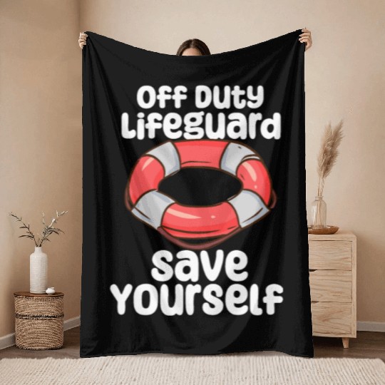 Off Duty Lifeguard Throw Blankets
