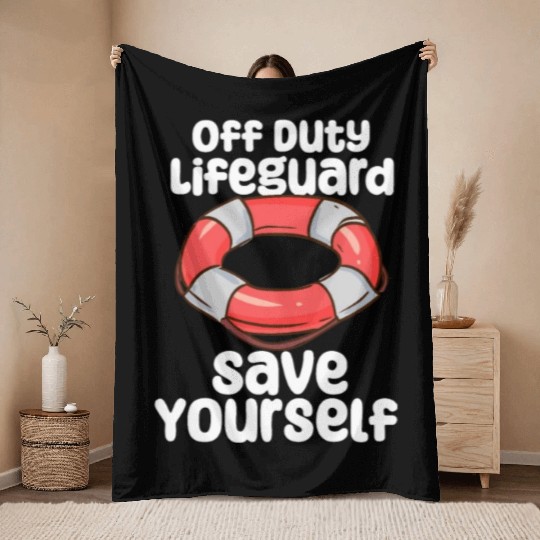Off Duty Lifeguard Throw Blankets