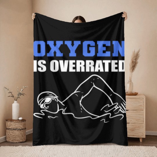 Funny Swimming Pun Lifeguard Throw Blankets