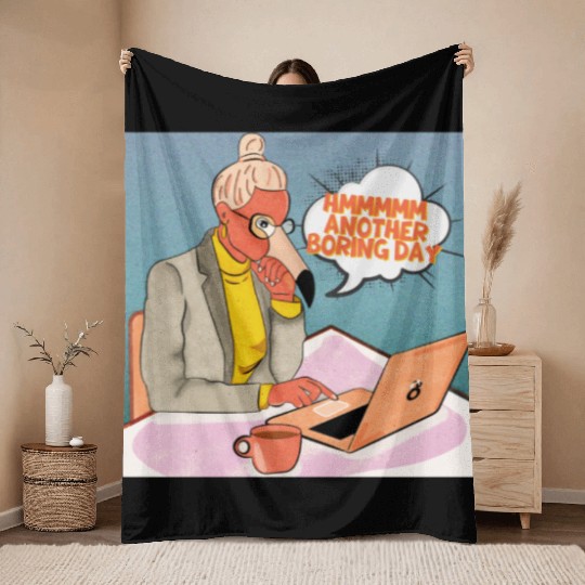 a flamingo having another boring day Throw Blankets