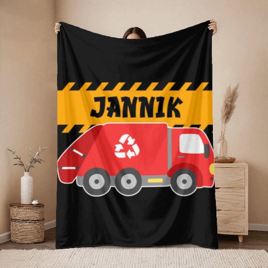 Jannik Trash Truck For Collector Ecologist Throw Blankets
